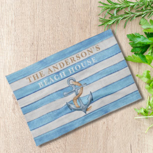 Rustieke Houten Zeilstrepen Gezinsstrandhuis Theedoek