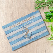 Rustieke Houten Zeilstrepen Gezinsstrandhuis Theedoek