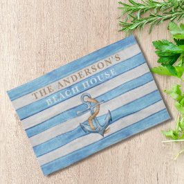 Rustieke Houten Zeilstrepen Gezinsstrandhuis Theedoek