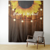 Rustieke Houten Zonnebloem Bruiloft Foto Booth Ach Wandkleed (In situ)