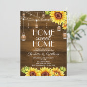 Rustieke Houten Zonnebloem Housewarming Feest Kaart (Staand voorkant)