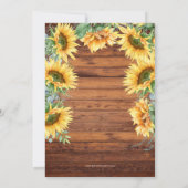 Rustieke houten zonnebloem Ik doe BBQ Vrijgezellen Kaart (Achterkant)