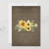 Rustieke Houten Zonnebloem Jongen Baby shower Wate Kaart (Achterkant)