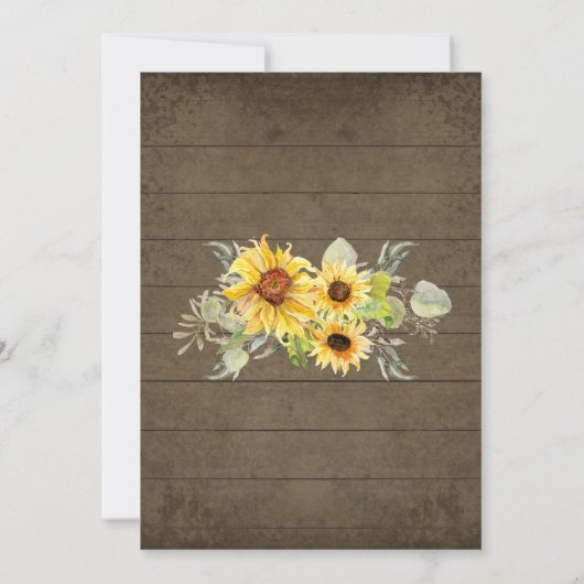 Rustieke Houten Zonnebloem Jongen Baby shower Wate Kaart (Achterkant)