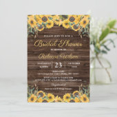 Rustieke Houten Zonnebloem Landelijke Schuur Bruid Kaart (Staand voorkant)