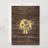 Rustieke Houten Zonnebloem Landelijke Schuur Bruid Kaart (Achterkant)