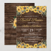 Rustieke Houten Zonnebloem Landelijke Schuur Bruid Kaart (Voorkant / Achterkant)