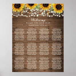 Rustieke Houten Zonnebloem Lichten Trouw Stoelen C Poster
