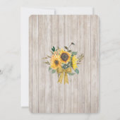 Rustieke Houten Zonnebloem Schuur Bruiloft Kaart (Achterkant)