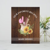 Rustieke houten zonnebloem tabbed recept Multomap  (Staand voorkant)