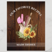 Rustieke houten zonnebloem tabbed recept Multomap  (Voorkant)