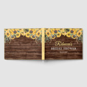 Rustieke houten zonnebloem Vrijgezellenfeest gaste Gastenboek (Volledig)