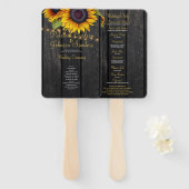 Rustieke houten zonnebloemen lichten bruiloft cere handwaaier (Voorkant en achterkant)