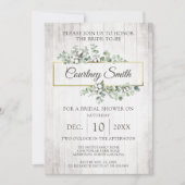 Rustieke Houten Zuidelijke Katoenbol Bruidsdouche Kaart (Voorkant)