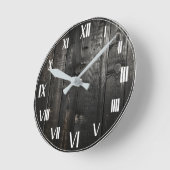 Rustieke  houten zwarte boerderij ronde klok (Hoek)