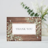 Rustieke Houtgroen Begrafenis Viering Van Het Leve Bedankkaart (Staand voorkant)