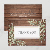 Rustieke Houtgroen Begrafenis Viering Van Het Leve Bedankkaart (Voorkant / Achterkant)