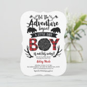 Rustieke houthakker Buffalo Plaid Baby Boy Shower Kaart (Staand voorkant)