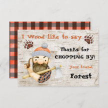 Rustieke houthakker Dank u notitiekaarten