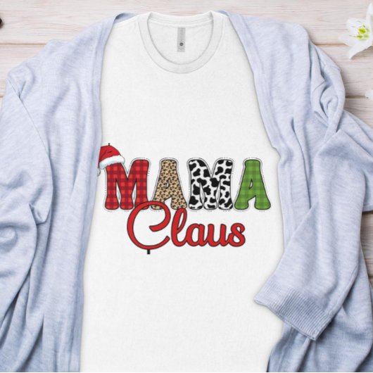 Rustieke houthakker Mama Claus T-shirt
