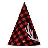 Rustieke houthakker Plaid & Witte Herten Antlers Feesthoedjes (Links)