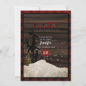 Rustieke Houthakkers Buffalo Plaid Hert Baby Showe Kaart (Voorkant)