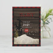 Rustieke Houthakkers Buffalo Plaid Hert Baby Showe Kaart (Staand voorkant)