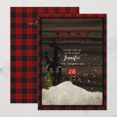 Rustieke Houthakkers Buffalo Plaid Hert Baby Showe Kaart (Voorkant / Achterkant)