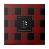 Rustieke Houthakkers Buffalo Plaid Monogram Initia Tegeltje (Voorkant)