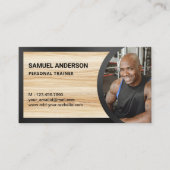 Rustieke Houtkorrel Fitness Persoonlijke Trainer F Visitekaartje (Voorkant)