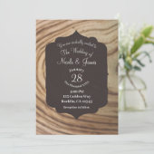 Rustieke Houtkorrel Minimale Elegante Huwelijksuit Kaart (Staand voorkant)