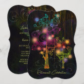 Rustieke Houtkorrel Spiraal Bomen Pensioen Partij Kaart (Voorkant / Achterkant)