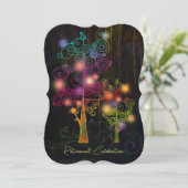 Rustieke Houtkorrel Spiraal Bomen Pensioen Partij Kaart (Staand voorkant)