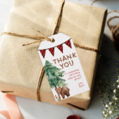 Rustieke houtland bedank je verjaardagsfavoriet ca cadeaulabel