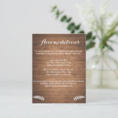 Rustieke houtnerf behuizing kaart bruiloft uitnodi (Staand voorkant)