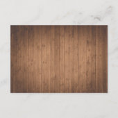 Rustieke houtnerf bos bruiloft kleine behuizing informatiekaartje (Achterkant)