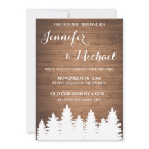 Rustieke houtnerf bos bruiloft uitnodiging kaart