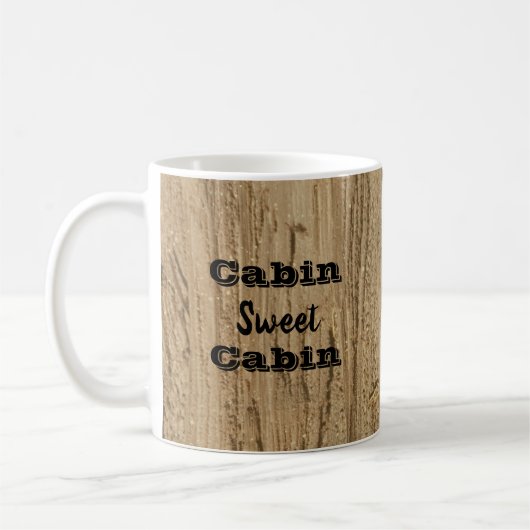 Rustieke Houtnerf Foto Cabin Sweet Cabin Koffiemok (Links)