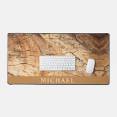 Rustieke houtnerf gepersonaliseerd bureaumat (Keyboard & Muis)