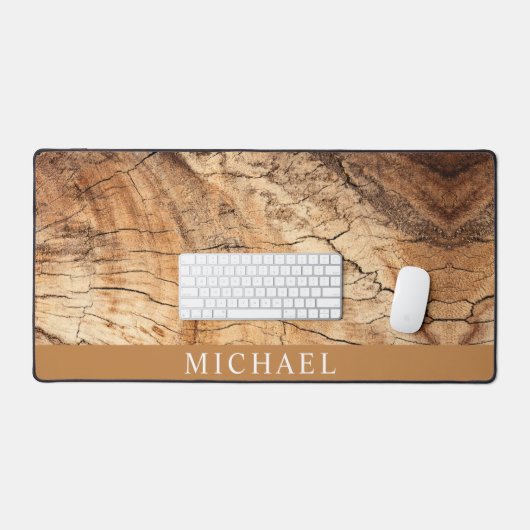 Rustieke houtnerf gepersonaliseerd bureaumat (Keyboard & Muis)