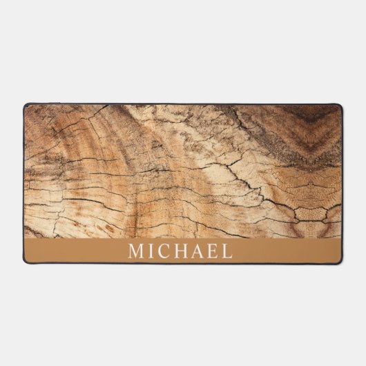 Rustieke houtnerf gepersonaliseerd bureaumat (Voorkant)