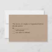 rustieke houtnerf hertenjacht is over bruiloft RSV RSVP Kaartje (Achterkant)