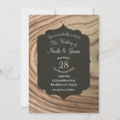 Rustieke Houtnerf Minimalistische Olijfgroene Eleg Kaart (Voorkant)