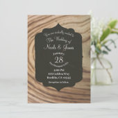 Rustieke Houtnerf Minimalistische Olijfgroene Eleg Kaart (Staand voorkant)