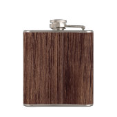 Rustieke houtnerf monogram cadeau voor hem heupfles (Achterkant)