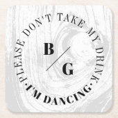 Rustieke houtnerf neem mijn Drink niet aan Ik ben  Kartonnen Onderzetters (Voorkant)