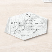 Rustieke houtnerf neem mijn Drink niet Ik ben Danc Kartonnen Onderzetters (Schuin)