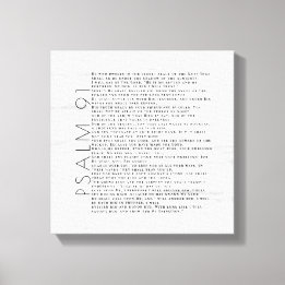 Rustieke Houtnerf Psalm 91 Kunstbord Canvas Afdruk