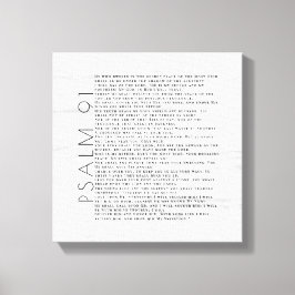 Rustieke Houtnerf Psalm 91 Kunstbord Canvas Afdruk