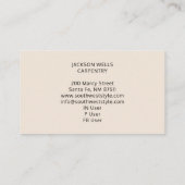 rustieke houtnerftimmerman visitekaartje (Achterkant)